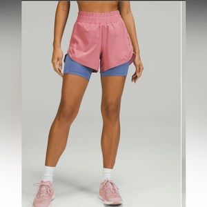 Lululemon Track That 2-in-1 High Rise Shorts 6" - Brier Rose - 8 - FLAWED